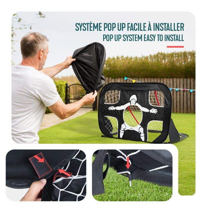 Cage De Foot Portable VOUNOT – Lot De 2, Pop-up, Noir