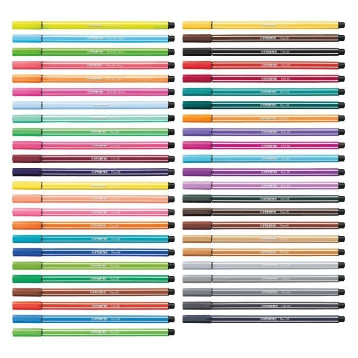 Feutre Stabilo Pen 68 - boîte métal de 50 feutres de dessin - Feutre -  Achat & prix