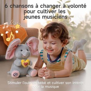 Lamaze – Élephant’Air – Jouet D’éveil Sensoriel – Peluche – Oreilles Froissées, Pouet, Souffle D’air – Dès 3 Mois