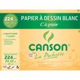 CANSON - Pochette papier dessin C à grain - 24 x 32 cm - 224g - 12 feuilles - Blanc-0