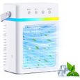 Climatiseur Mobile 900ML Refroidisseur ;Air Silencieux 3 Modes 2 Brumisation Climatiseur Portable Compatible USB