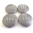 x4 centres de roue Gris 60mm emblème Audi cache moyeu-0