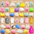 30 Pièces Kawaii Mochi Squishy Toys - Anti Stress Mochi Squishy - Squeeze Mini Figurines Jouet Trop Mignon Animal Squishy-0