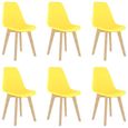 1289MAISON BEST•Lot de 6 chaises Style Nordique,Chaise de Cuisine Salle à Manger Scandinave  Jaune Plastique Taille:46 x 53,5 x 82 c-0