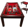 Table de Billard 7 pieds rouge convertible en table – Estia-0