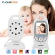FLOUREON Babyphone Ecoute Bébé digital Sans Fil 2.4 GHz LCD Vidéo Vision Nocturne Lullabies Radio EU-0