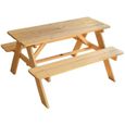 Mobilier de jardin - FUN HOUSE - Table pique-nique en bois H.53 x L.95 x P.100 cm - Montage facile !-0