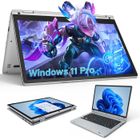 FIRMAST Ordinateur Portable-écran tactile12"FHD-16Go RAM-256Go SSD-Windows 11 Pro-Intel Celeron-360° Rotation-Avec souris-Argent-AZERTY