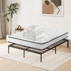 SLEIVANT Ensemble Matelas et Sommier et Couette et Oreiller - Matelas 160x200x16 - Cadre de lit 160x200 - Couette 200x240 - 2Oreillers 60x60