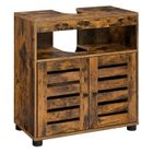 Meuble sous vasque - VASAGLE - 2 Portes persiennes - Brun rustique - 60 x 30 x 63 cm