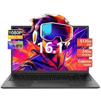 PC portable VANWIN Intel Celeron N5095(4C/4T,Jusqu'à 2,9 GHz),24Go RAM DDR4 512Go SSD,Windows 11PRO,WiFi5,Ordinateur Portable