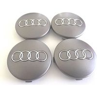 x4 centres de roue Gris 60mm emblème Audi cache moyeu