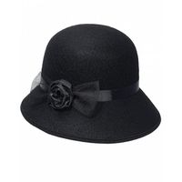 Chapeau de cloche à rabat Charleston - Noir - Accessoire de costume - Femme