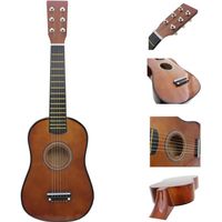 Fdit guitare pour débutants Jouet d'instrument éducatif de musique de guitare en bois de 23 pouces pour débutant d'étudiant