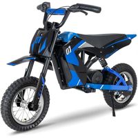 EVERCROSS EV12M Motocross Électrique pour Enfants 3-12 Ans 300W 25KM/H 3 Niveaux de Vitesse,Pneu 12" Cadeau super Bleu