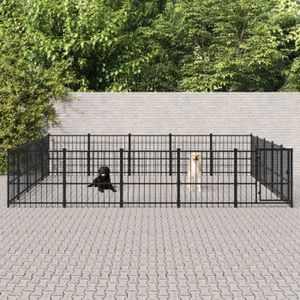 ENCLOS - CHENIL Chenil d'extérieur pour chiens Acier 23,52 m²-AKO7802103941340