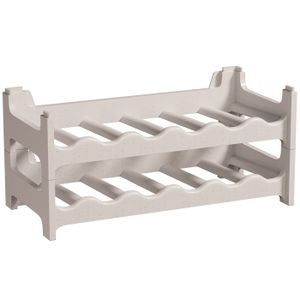 Casier à bouteilles modulable ARTECSIS 12 Bouteilles – Cave à vin en plastique, 60x28x28 cm (LxlxH), Gris Granite - Range bouteille