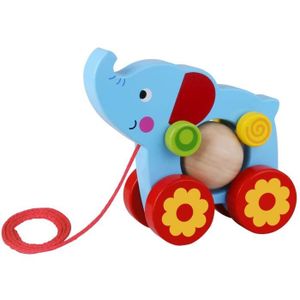 JOUET À TIRER Jouet à tirer - Tooky Toy - Elephant en bois - Cou