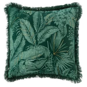 Belle vie Coussin Housse Feuilles Blanc petrol rose 40x40cm