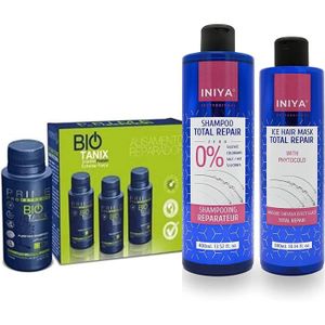 DÉFRISAGE - LISSAGE Shampooings - Prime Pro Bio Tanix Kit 3 X 100ml | Lissage Tanin Taninoplastie Professionnel Shampooing Sans Sulfate 400ml + Ma