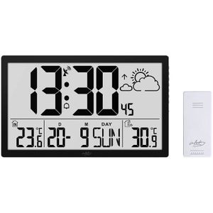 NYKK Horloges Stations météo 12 Pouces Perpétuel Horloge Murale Chambre  Météo Température et humidité Compteur kilométrique Horloge Horloge de