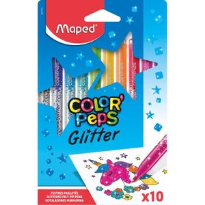 FEUTRES Maped - 10 Feutres de Coloriage Glitter Color'Peps