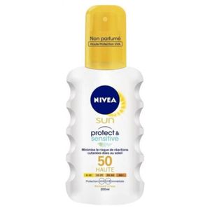 SOLAIRE CORPS VISAGE Nivea Sun Spray Protect Et Sensitive SPF50 200ml (
