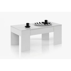 TABLE BASSE Table Basse modulable coloris blanc artic - 45 x 100 x 50 cm