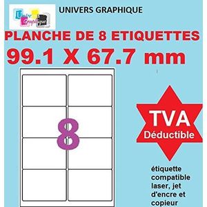 100 Planches 6500 Étiquettes Blanches Adhésives 38x21 Mm - Étiquettes Personnalisables