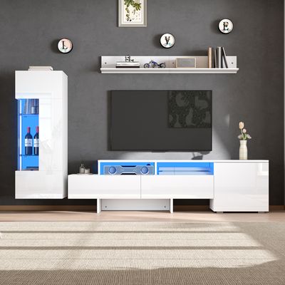 The Living Store Meubles TV avec lumières LED 2 pcs noir 40,5x30x60 cm