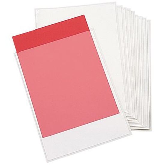 Lot De 10 Pochettes Transparentes Autocollantes A4 - Cadre Noir, Film 200 Microns - Pour Classeurs, Documents