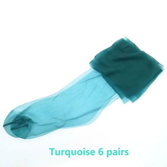 6 Paires Bas De Cuisse Dentelle Femme - Hauts De Cuisse Soie Semi-Transparents