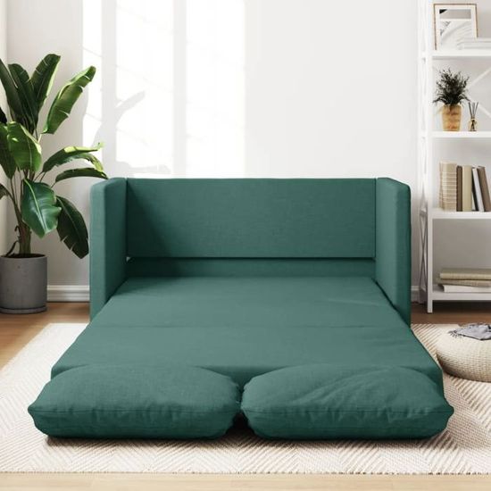 Canapé 2 places convertible en tissu crème SILDA
