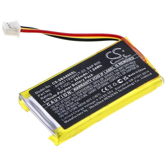 Batterie TECHTEK 280mAh Pour Casques Sennheiser Flex 5000, RS 2000, RS 5000, Set 880 – Remplace AHB571935PCT-03, BAP 800, Etc. - 8