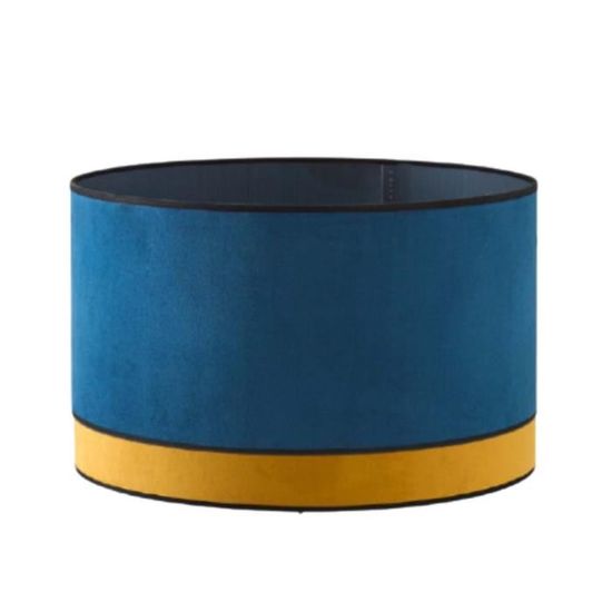 Abat-jour 35 Cm Tissu Noir Doublure Dorée - Fait Main Pour Lampe De Table Et Lampadaire