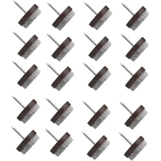 Furnigear Lot de 24 patins à clouer pour meubles en PTFE (Téflon) très