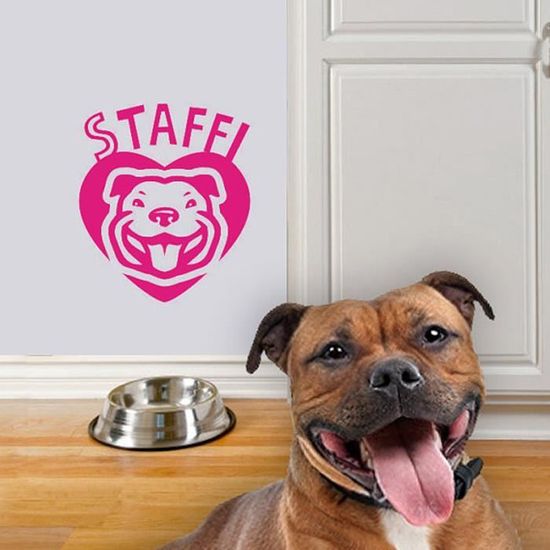 Rose Rouge Dessin Animé Chien Stickers Muraux Pour Chambre à