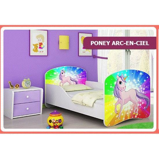 Lit Poney Arc En Ciel 140 X 70 Matelas Inclus Cdiscount Puericulture Eveil Bebe
