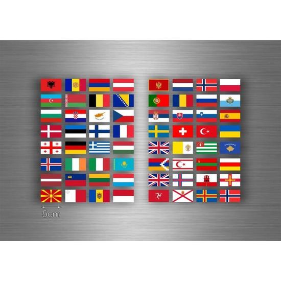 28 stickers drapeaux d' Europe 28 pays 3x2 cm sans le nom. vinyle  autocollant.