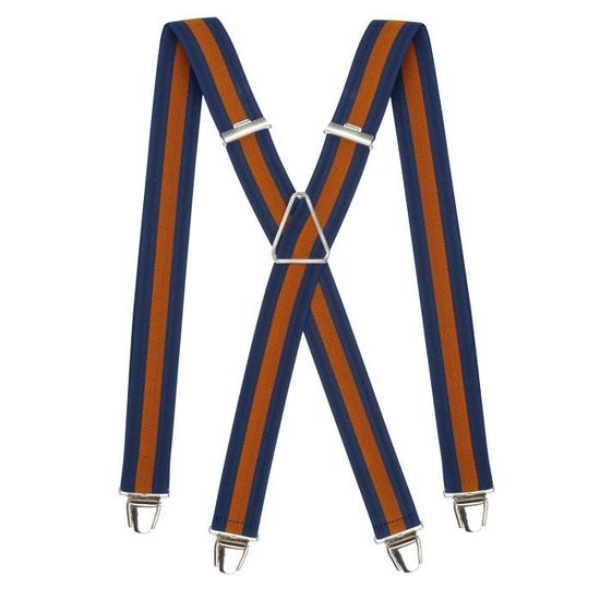 Bretelles Homme PIERROT Made In France - Élastique Réglable Jusqu'à 130cm, 4 Clips Extra-Forts