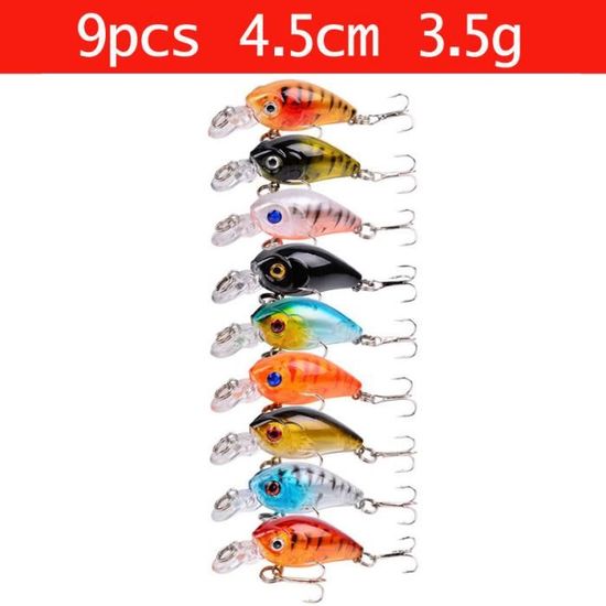 12 pièces-ensemble appâts de pêche attirail de pêche appâts faux appâts