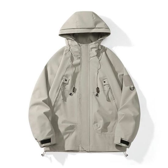 Veste Coupe-vent Imperméable Homme MOKBAY - Style Militaire Avec Capuche - Pour Randonnée, Automne, Activités Outdoor