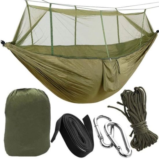 Hamac Ultra-Léger de Voyage Camping avec Moustiquaire Charge Maximale 300Kg Respirant à Séchage