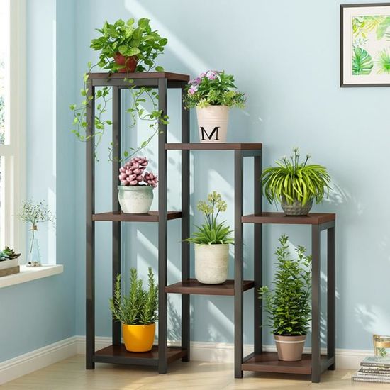 Relaxdays Étagère à Plantes, 4 Niveaux, En Métal Et Plastique, H X L X P : 109 X 91 X 28,5 Cm, Pour L'intérieur, Vert