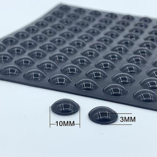 Lot De 49 Pieds Pare-chocs Auto-adhésifs En Caoutchouc Noir - Rond 0,7 X 0,38 Pouces, Marque ADS, Fabriqué USA