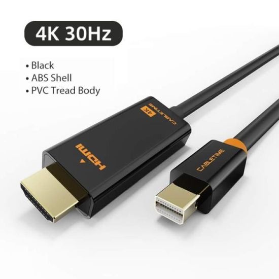 AIOOOO50592-CABLE CONNECTIQUE TV-adaptateur Thunderbolt Mini DisplayPort Dp vers HDMI. câble Compatible pour Macbook Pro Air. proj