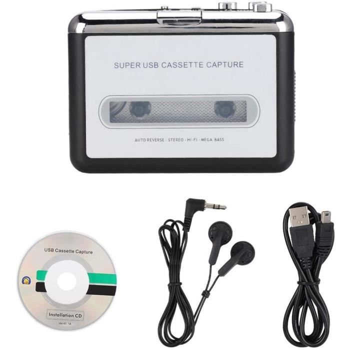 Lecteur de cassette, convertisseur de cassette vers MP3 avec prise
