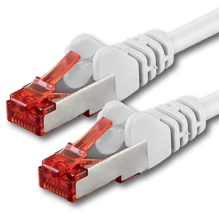 LAN Câble |CAT 6 250 MHz CAT6 Câble Ethernet Set blanc 1 pièce câble de Patch Câble Réseau RJ45 modem pour le switch routeur compatible avec CAT 5 / CAT 6a / CAT 7 Patchpa 3m 10 / 100 / 1000 Mo/s 