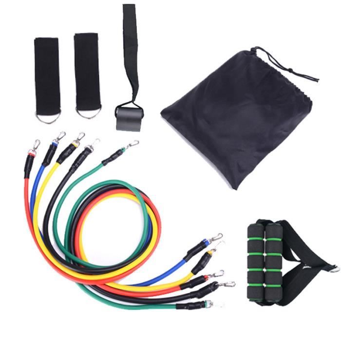 Elastique de Resistance Musculation Bandes de Fitness Tubes Yoga Gym Exercice Entraînement Hommes Femmes 11 pcs