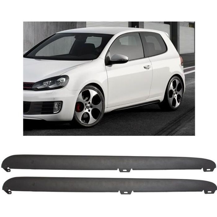 LOT DE 2 BAS DE CAISSE VW GOLF 6 LOOK GTI + SUPPORTS DE FIXATIONS
